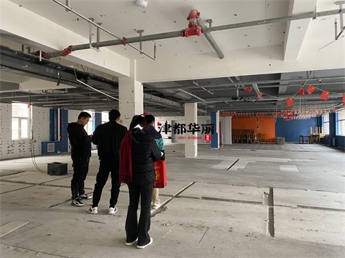 银川装修公司|银川锦程茶楼装修设计项目量房现场