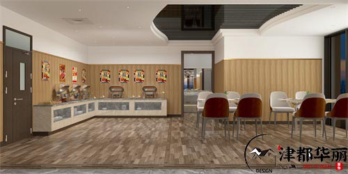 银川津都华丽装饰|银川金融中心员工餐厅设计方案鉴赏|银川装修公司推荐